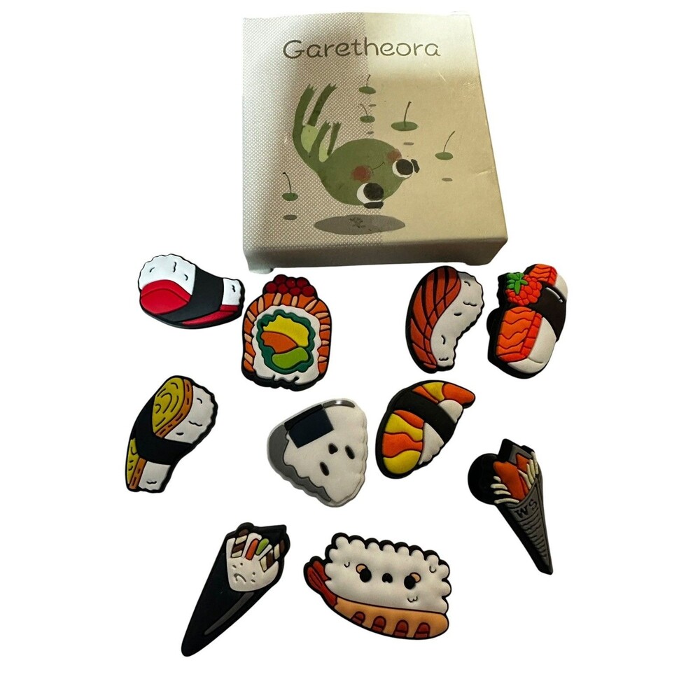 10 pcs Random Sushi Kawaii Fits Croc Accessories Shoe Jewelry Decoration Charm